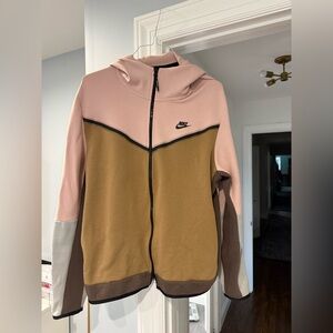 Nike Tech Pink Tan Zip-Up Jacket XL